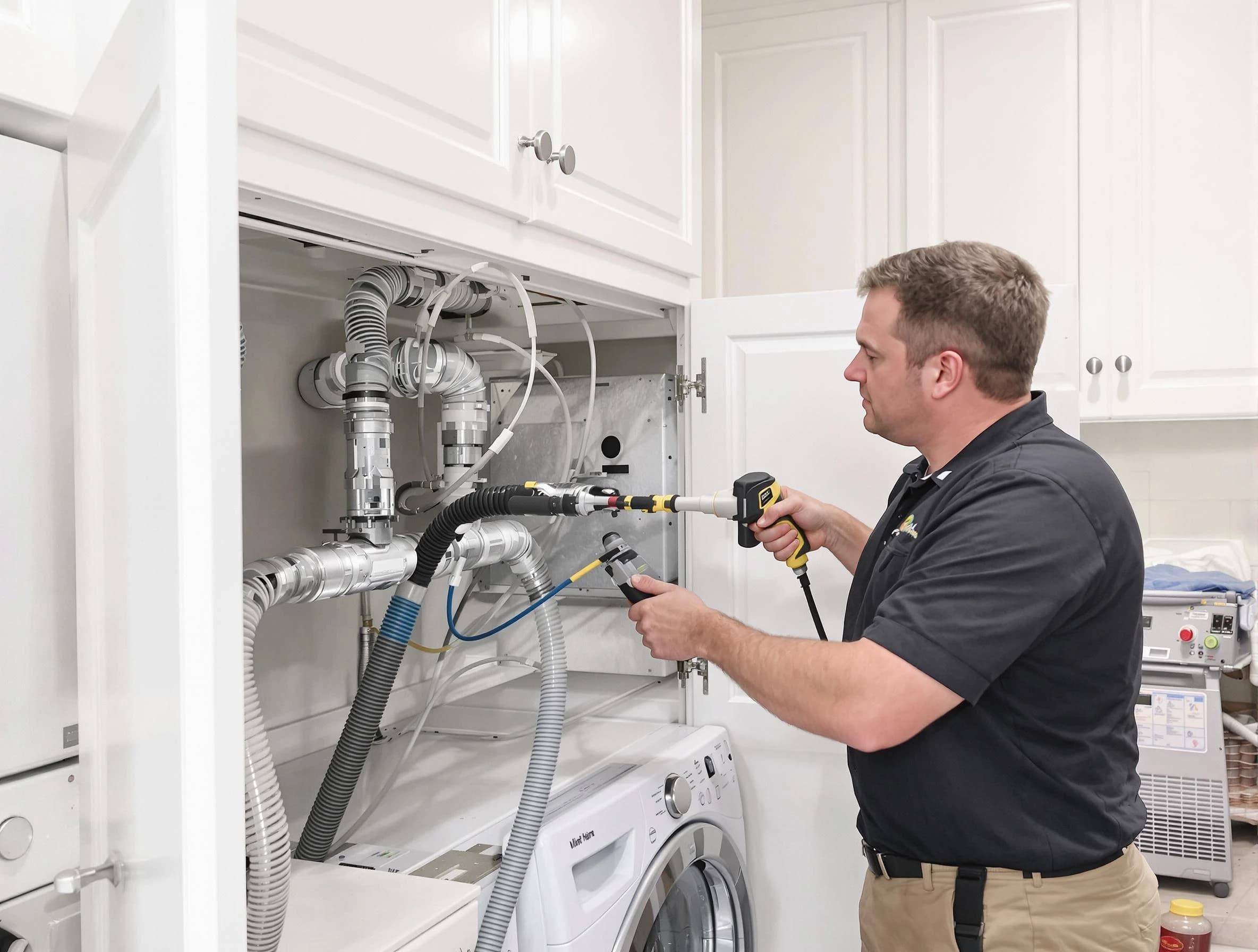 Innsbrook Dryer Vent Cleaning professional removing severe blockage from a clogged dryer vent in Innsbrook