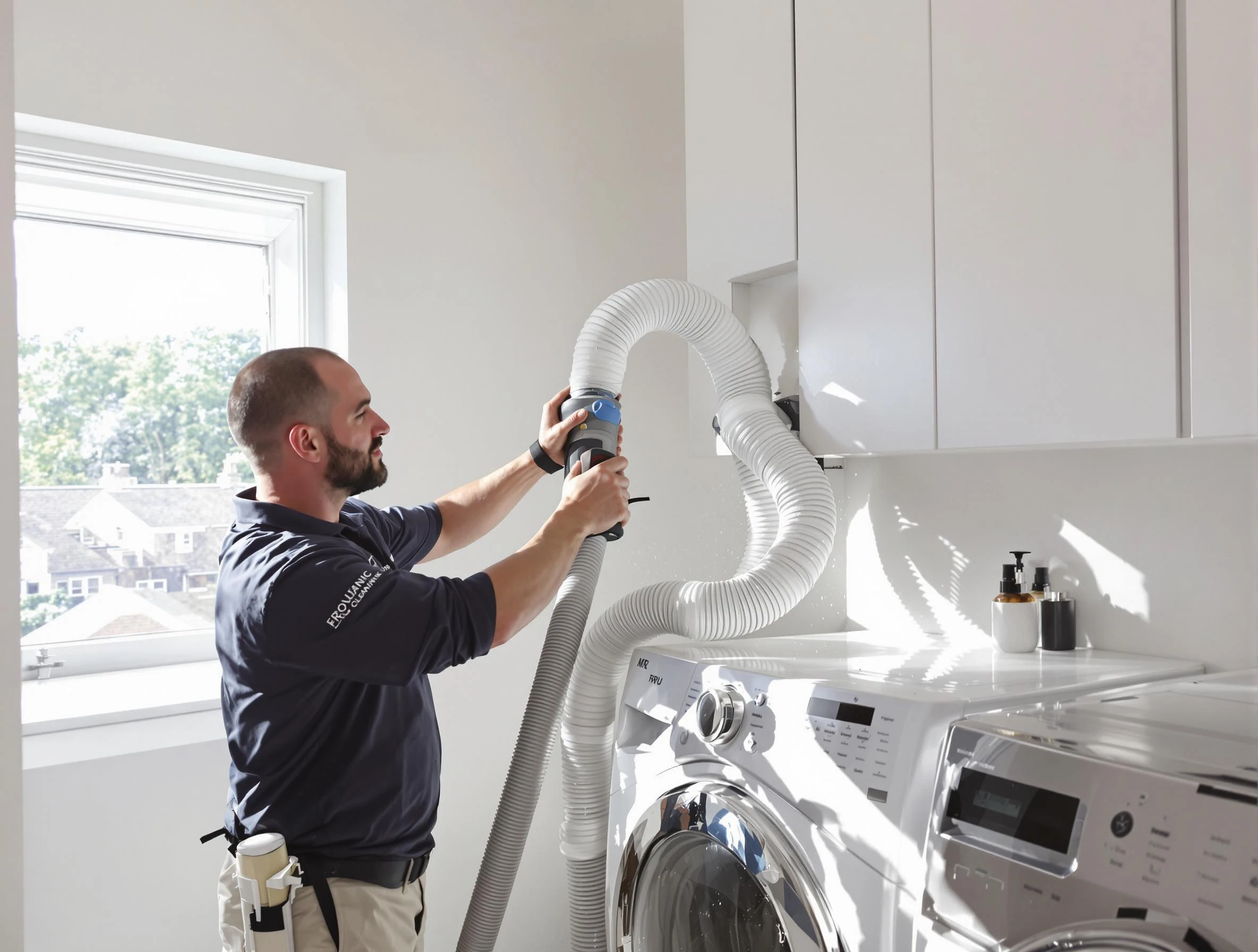 Certified Innsbrook Dryer Vent Cleaning technician performing dryer vent cleaning in Innsbrook